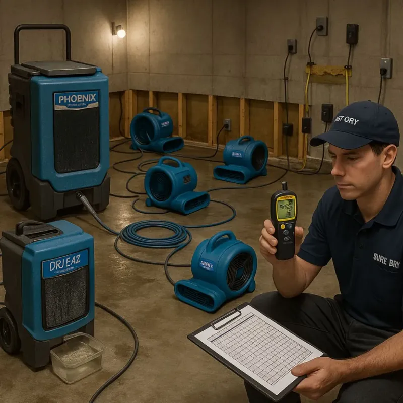 Structural Drying and Dehumidification process in Kewaunee, WI